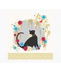 Pictura Tarjeta Arabesque - 16x16cm - Tematica Gato Negro - Tarjeta Triptica sin Envoltorio - Incluido Sobre Blanco - Papel con 