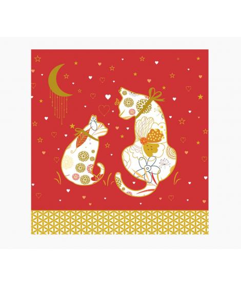 Pictura Tarjeta Arabesque - 16x16cm - Tematica Gatos - Tarjeta Triptica - Incluye Sobre Blanco - Papel con Certificacion FSC