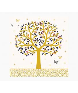 Pictura Tarjeta Arabesque - 16x16cm - Tematica de Arboles - Tarjeta Triptica sin Envoltorio - Incluye Sobre Blanco - Papel con C