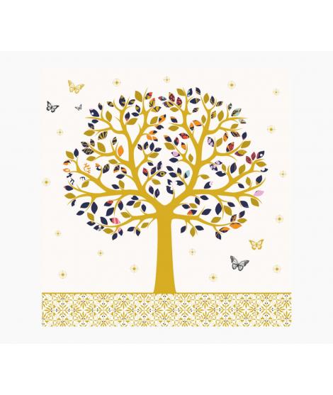 Pictura Tarjeta Arabesque - 16x16cm - Tematica de Arboles - Tarjeta Triptica sin Envoltorio - Incluye Sobre Blanco - Papel con C