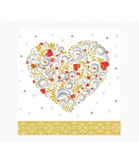 Pictura Tarjeta Arabesque - 16x16cm - Tematica Corazon - Tarjeta Triptica sin Envoltorio - Incluido Sobre Blanco - Papel con Cer