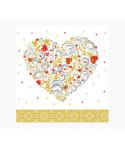 Pictura Tarjeta Arabesque - 16x16cm - Tematica Corazon - Tarjeta Triptica sin Envoltorio - Incluido Sobre Blanco - Papel con Cer