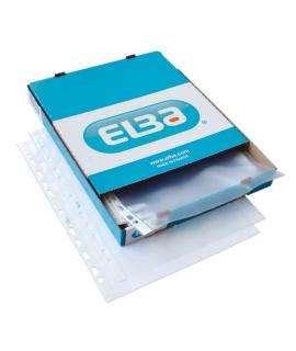 Elba Pack de 100 Fundas Multitaladro Standard A4 - Grosor de 90? - Material de Piel Naranja Transparente