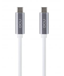 DCU Tecnologic Cable USB Tipo C 3.1 a USB Tipo C 3.1 Gen2 - 1m - Color Blanco