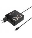 DCU Tecnologic Cargador USB-C 90W - Carga Rapida y Eficiente - Entrada Universal y Cable Largo - Color Negro