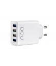 DCU Tecnologic Cargador Inteligente 4 Puertos USB - Carga Rapida para hasta 4 Dispositivos Simultaneamente - Color Blanco