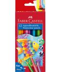Faber-Castell Classic Colour Acuarelable Pack de 12 Lapices de Colores Hexagonales Acuarelables + Pincel - Resistencia a la Rotu