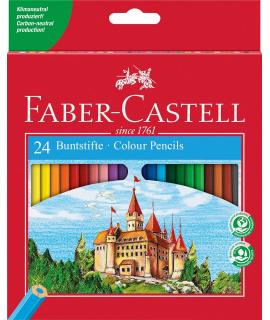 Faber-Castell Classic Colour Pack de 24 Lapices Hexagonales de Colores - Resistencia a la Rotura - Colores Surtidos