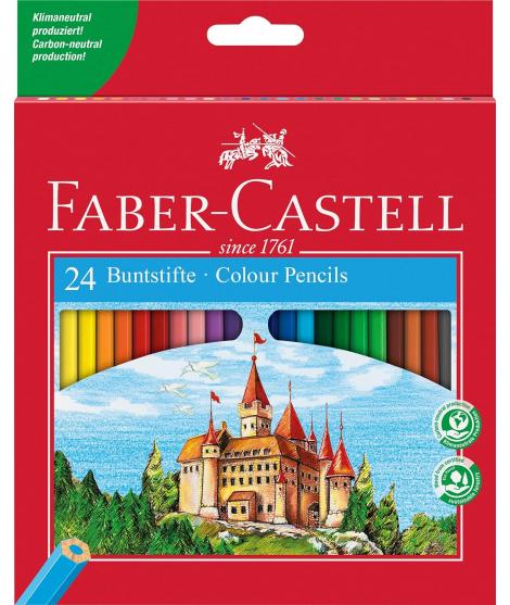 Faber-Castell Classic Colour Pack de 24 Lapices Hexagonales de Colores - Resistencia a la Rotura - Colores Surtidos