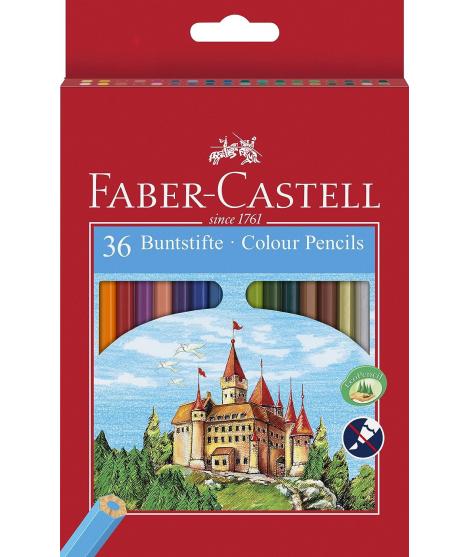 Faber-Castell Classic Colour Pack de 36 Lapices Hexagonales de Colores - Resistencia a la Rotura - Colores Surtidos