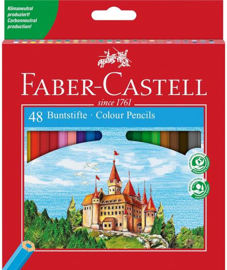 Faber-Castell Classic Colour Pack de 48 Lapices Hexagonales de Colores - Resistencia a la Rotura - Colores Surtidos