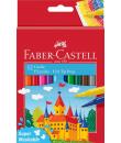 Faber-Castell Castle Pack de 12 Rotuladores - Tinta con Base de Agua Lavable - Colores Surtidos