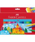 Faber-Castell Castle Pack de 50 Rotuladores - Tinta con Base de Agua Lavable - Colores Surtidos