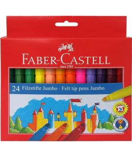 Faber-Castell Jumbo Pack de 24 Rotuladores Punta Gruesa - Tinta con Base de Agua Lavable - Colores Surtidos