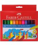 Faber-Castell Jumbo Pack de 24 Rotuladores Punta Gruesa - Tinta con Base de Agua Lavable - Colores Surtidos