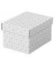 Esselte Pack de 3 Cajas Pequeñas de Almacenamiento con Tapa 200x150x255mm - Carton 100% Reciclado y Reciclable - Diseño Blanco c