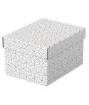 Esselte Pack de 3 Cajas Pequeñas de Almacenamiento con Tapa 200x150x255mm - Carton 100% Reciclado y Reciclable - Diseño Blanco c