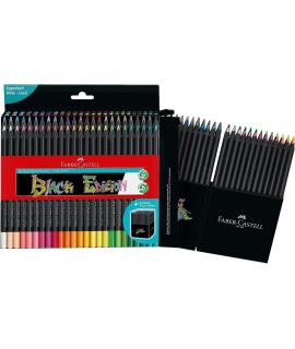 Faber-Castell Black Edition Pack de 50 Lapices de Colores - Mina Supersuave - Madera Negra - Ideales para Dibujo sobre Papel Cla