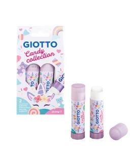 Giotto Candy Collection Pack de 2 Barras de Pegamento Mediano 20gr - Secado Rapido - Apto para Uso Escolar