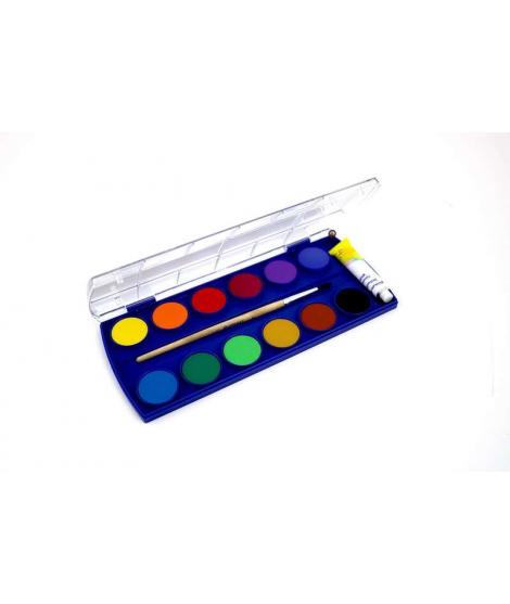 Pelikan Acuarelas Escolares - 12 Colores - Acuarela Escolar F355 - Caja de 12 Colores + 1 Pincel - Faciles de Diluir - Resistent