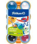 Pelikan Acuarelas Kids - Pocillos Separables - Pincel Jumbo Incluido - Faciles de Diluir - Resistentes a la Luz - Caja con Pesti