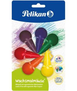 Pelikan Ceras de Raton BL6  - Forma Ergonomica - No Mancha - Colores Surtidos