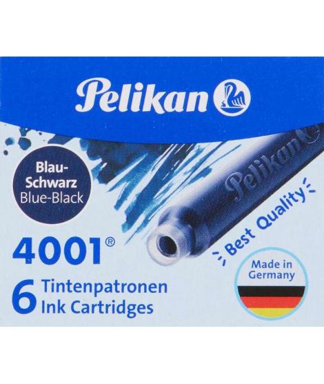 Pelikan Caja de 6 Cartuchos 4001 TP/6 - Tinta de Alta Calidad - Compatible con Plumas Estilograficas - Color Azul/Negro