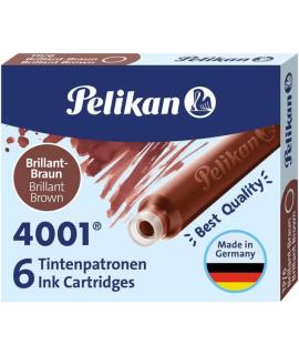 Pelikan Caja de 6 Cartuchos 4001 TP/6 Tinta de Alta Calidad - Compatible con Plumas Estilograficas - Color Marron