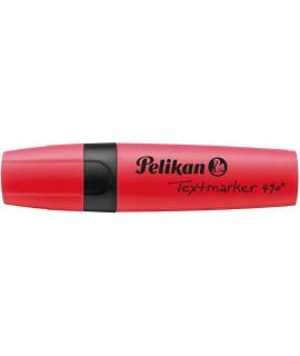 Pelikan Subrayador Textmarker 490 - Base de Agua - 3 Anchos de Trazo - Color Rojo Fluorescente