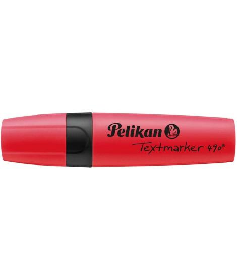 Pelikan Subrayador Textmarker 490 - Base de Agua - 3 Anchos de Trazo - Color Rojo Fluorescente