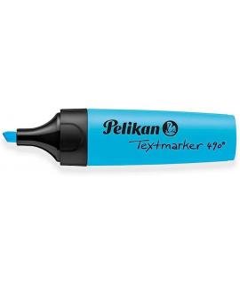 Pelikan Subrayador Textmarker 490 - Base de Agua - 3 Anchos de Trazo - Color Azul Fluorescente