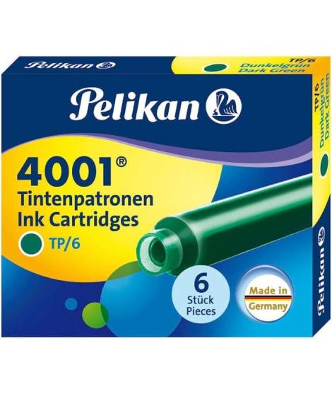 Pelikan Caja de 6 Cartuchos 4001 TP/6 - Recambio para Pluma Estilografica - Color Verde Oscuro