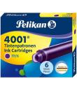 Pelikan Caja de 6 Cartuchos 4001 TP/6 - Compatible con Plumas Estilograficas Pelikan - Color Violeta