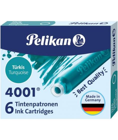 Pelikan Caja de 6 Cartuchos 4001 TP/6 - Recambio para Plumas Estilograficas - Color Azul Turquesa