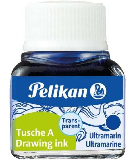 Pelikan Tinta China 523 10ml N.9 - 10ml - Resistente al Agua - Ideal para Dibujo y Caligrafia - Color Azul Ultramar