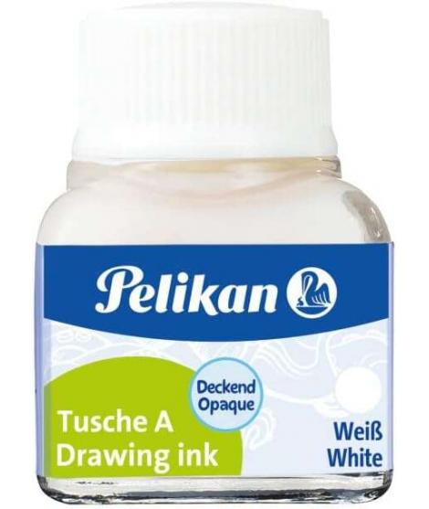 Pelikan Tinta China 523 10ml N.18 - 10ml - Resistente al Agua - Secado Rapido - Color Blanco