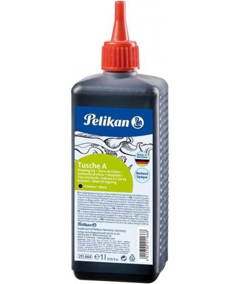 Pelikan Tinta China 523 - 1 Litro - Ideal para Dibujo y Caligrafia - Resistente al Agua - Secado Rapido - Color Negro
