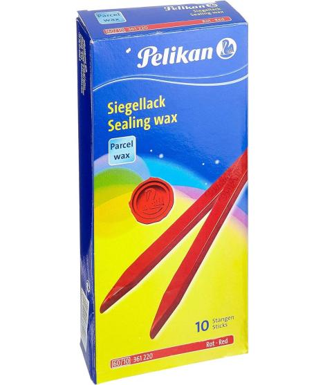 Pelikan Lacre 60/10 para Paquetes - Ideal para Sellar Paquetes de Forma Segura - Color Rojo