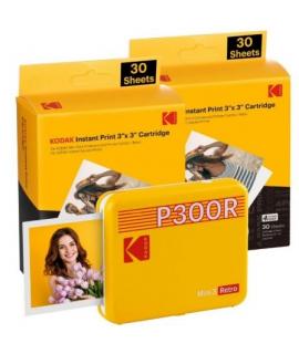 Kodak Mini 3 Retro Pack de Impresora Fotografica Portatil Bluetooth + 60 Hojas de Papel Fotografico - Formato de Impresion 7.62x