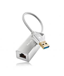 NGS Hacker 3.0 Adaptador USB a LAN - 1Gbps - Cable 15cm - Color Gris