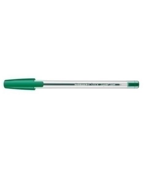Pelikan Bolígrafo Stick Super Soft - Trazo 1mm - Tinta Super Fluida - Empuñadura triangular - Color Verde