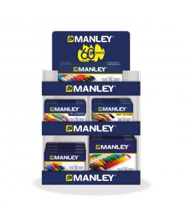 Manley Expositor de 40 Packs Surtidos de Ceras Blandas - Trazo Suave - Gran Variedad de Tecnicas y Aplicaciones - Fabricacion Ar