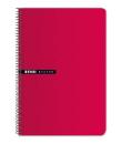 Enri Status 4º Tapa Dura Cuaderno Espiral 4x4 con Margen 100 Hojas Rojo - Cuaderno de Tapa Dura - Cuadriculado 4x4 con Margen - 