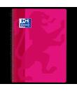 Oxford School Classic Cuaderno Espiral Tapa de Plastico Folio 4x4 - 80 Hojas - Margen - Ideal para Estudiantes - Color Fucsia
