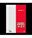 Enri Plus Recambio A4 100 Hojas con Margen Milimetrado - Papel de 90gr - 4 Taladros