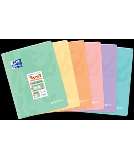 Oxford Easybook A5 Libreta Grapada - Tapa de Plastico Resistente - 1 Linea con 2 Margenes - 48 Hojas de Papel Pastel - Ideal par