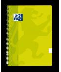 Oxford School Classic Cuaderno Espiral Tapa de Plastico Folio - Pauta 2.5 con Margen - 80 Hojas - Color Lima
