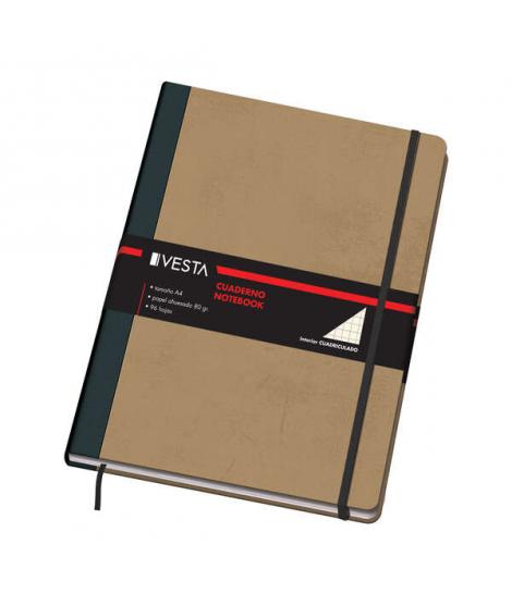 Dohe Cuaderno Cartone con Puntas Redondeadas - 96 Hojas de Papel Ahuesado de 80gr - Tapa en Tres Piezas con Lomera de Tela - Cie