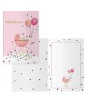 Dohe Cochecito Pack de 6 Tarjetas de Felicitacion para Nacimientos - 11.5x17cm - Impresas a Todo Color - Estampaciones con Pelic