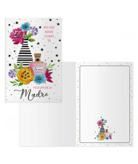 Dohe Tarjeta de Felicitacion Dia de la Madre - 11.5x17cm - Impresas a Todo Color - Estampaciones con Pelicula de Color - Estampa